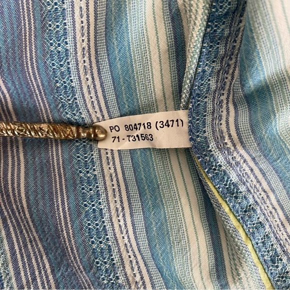 Vintage‎ Tommy Bahama Striped Long Sleeve Button Down Silk Shirt Men’s XL - Picture 9 of 13